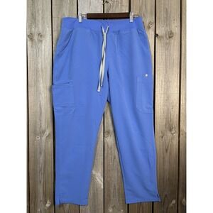 FIGS HW Yola Scrub Pants XL Blue‎ Stretch Drawstring Cargo Pockets